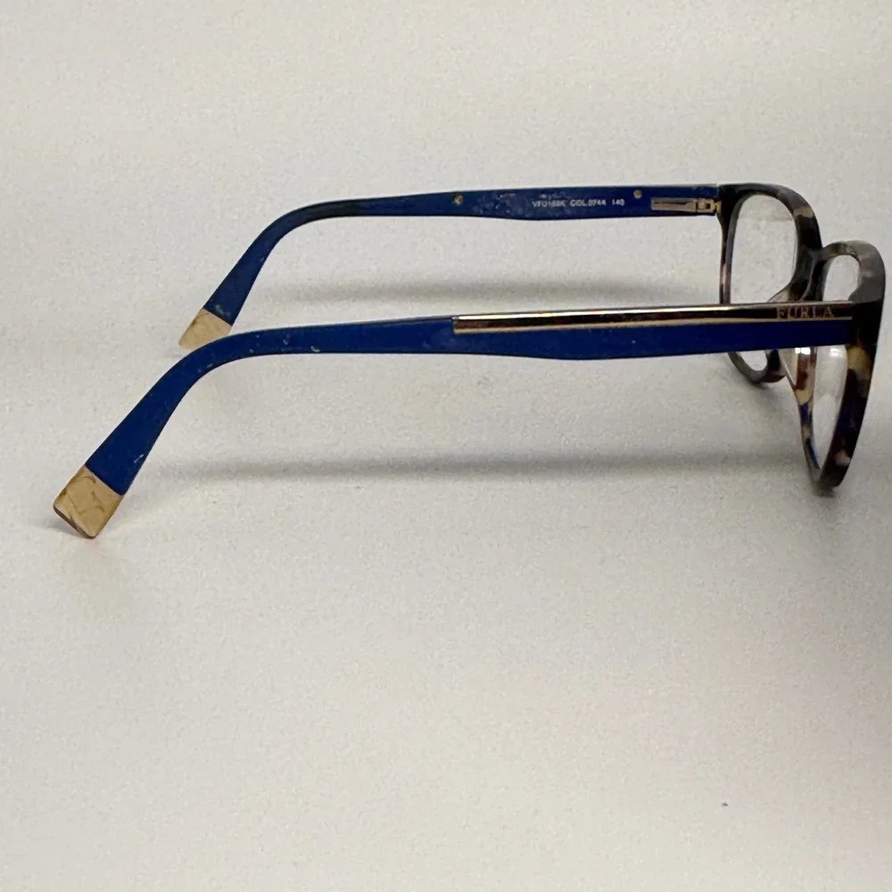 Furla VFU169K Womens Tortoise Blue Eyeglass Frames VFU169K COL.0744 140‎